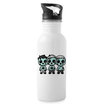 Zombies Halloween Cute Comic - Water bottle with straw - white - Right