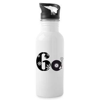 60er Sechzigster Sixties 60. - Trinkflasche mit integriertem Trinkhalm - Weiß - Rechts