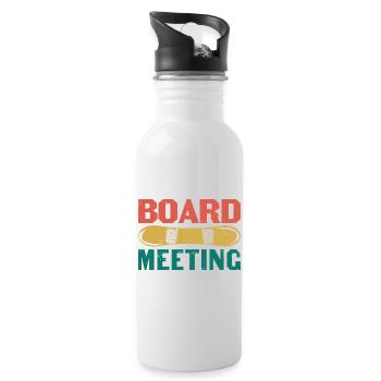 Conseil d’administration Snowboard - Gourde avec paille intégrée - blanc - Droite