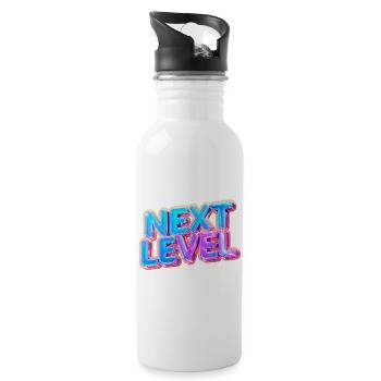 Next Level 3D Text — Bold Gradient Design - Water bottle with straw - white - Right