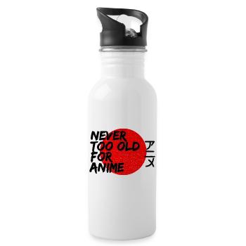 Never Too Old For Anime Japan Streetwear Design - Water bottle with straw - white - Right