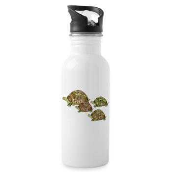 tortues - Gourde avec paille intégrée - blanc - Droite