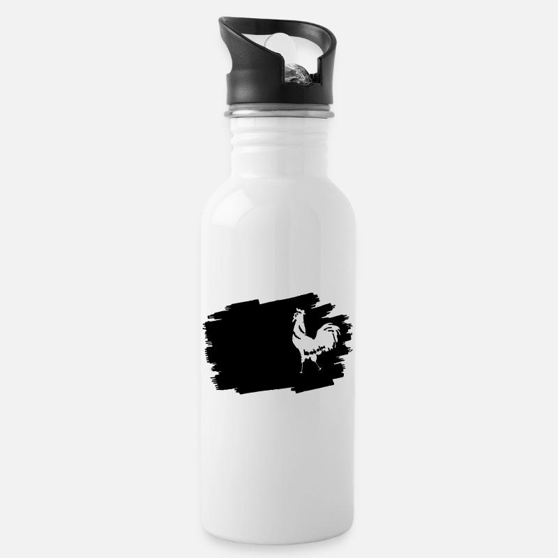 Mitternachts-Glyphen-Emblem - Trinkflasche mit integriertem Trinkhalm - Weiß