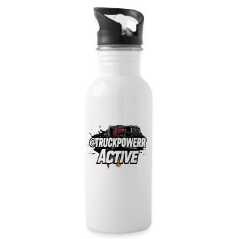 TruckPower Active Bold Truck Motiv - Trinkflasche mit integriertem Trinkhalm - Weiß - Rechts