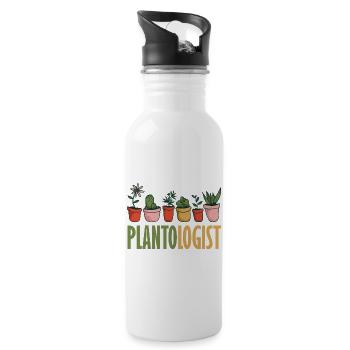 Cadeaux pour les jardins et les amoureux des plantes - Gourde avec paille intégrée - blanc - Droite