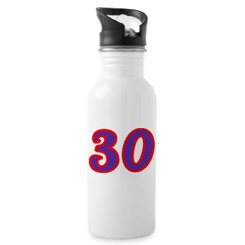 30. 30 YEARS. 30th ANNIVERSARY. 30 YEARS ANNIVERSARY. - Water bottle with straw - white - Right