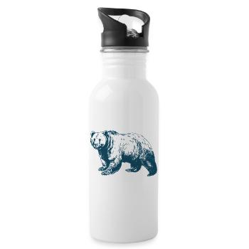 Wildbärenliebhaber, Outdoor Mountains Forest - Trinkflasche mit integriertem Trinkhalm - Weiß - Rechts