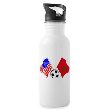 Football Maroc vs USA - Gourde avec paille intégrée - blanc - Droite
