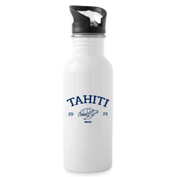 Tahiti - Tortue - Polynésie française - Schildkröte - Gourde avec paille intégrée - blanc - Droite