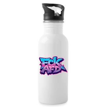 Graffiti Antifa Statement - Water bottle with straw - white - Right
