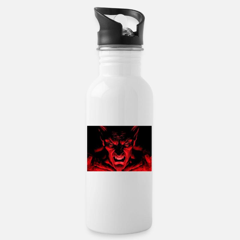 The Devil - Water bottle with straw - white