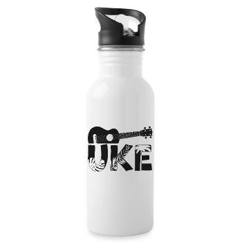 Hawaiian Ukulele Uke Uke - Trinkflasche mit integriertem Trinkhalm - Weiß - Rechts