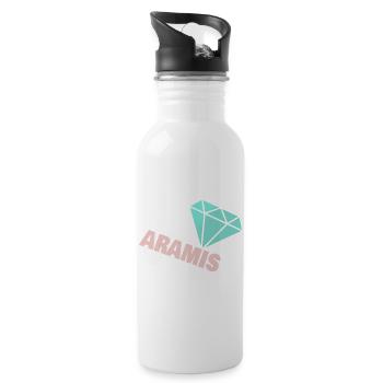 Aramis als Edel - Trinkflasche mit integriertem Trinkhalm - Weiß - Rechts