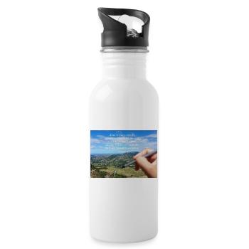 Heavenly Creation Quote Landscape - Water bottle with straw - white - Right