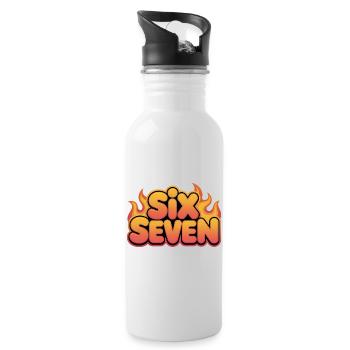 Six Seven 67 - Funny Gen Alpha Memes - Water bottle with straw - white - Right