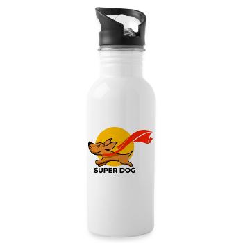 Sanglier sprinteur au soleil - Gourde avec paille intégrée - blanc - Droite