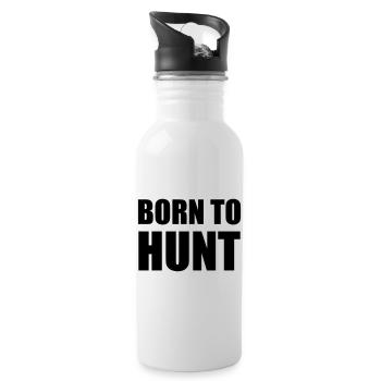 Born to hunt - hunting - Water bottle with straw - white - Right