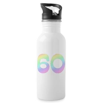 60, Gradient, Pastel - Water bottle with straw - white - Right