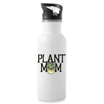 Plant Mom Bloom Pot - Water bottle with straw - white - Right