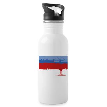 ŁUŽICA KRAWI - BRUNICA - Trinkflasche mit integriertem Trinkhalm - Weiß - Rechts