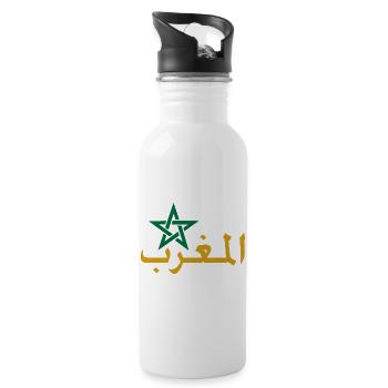 Étoile marocaine et calligraphie arabe - Gourde avec paille intégrée - blanc - Droite