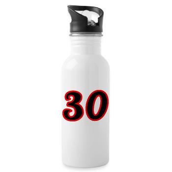 30. 30 YEARS. 30th ANNIVERSARY. 30 YEARS ANNIVERSARY. - Water bottle with straw - white - Right