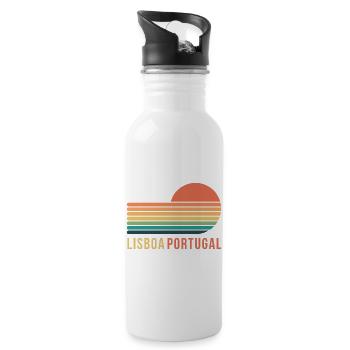 Lisboa Portugal - Water bottle with straw - white - Right