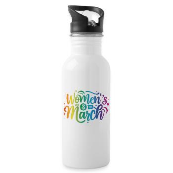 Women Day 8th March - Trinkflasche mit integriertem Trinkhalm - Weiß - Rechts