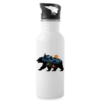Nachtberg-Abenteuer - Trinkflasche mit integriertem Trinkhalm - Weiß - Rechts