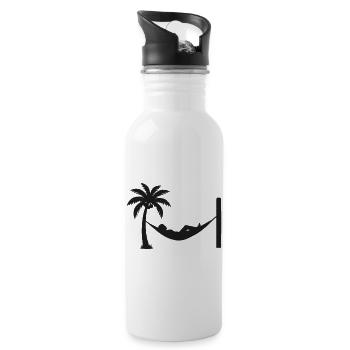 Hammock Palm Chill - Water bottle with straw - white - Right