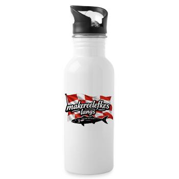 makereelefkes_langs - Water bottle with straw - white - Right