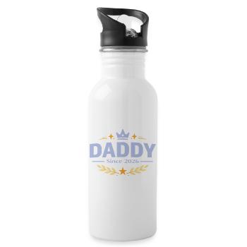 Daddy Since 2026 – Proud Dad Design - Water bottle with straw - white - Right