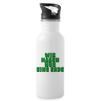 We only have one Earth - Water bottle with straw - white - Right