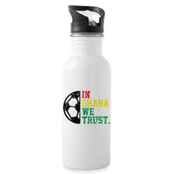 In Ghana we trust - Trinkflasche mit integriertem Trinkhalm - Weiß - Rechts