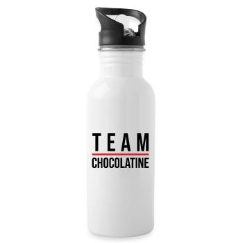 Team chocolatine - Gourde avec paille intégrée - blanc - Droite