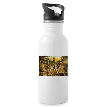 Golden Garden of Eden Designer EDITION - Water bottle with straw - white - Right