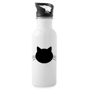 Tête de chat - Gourde avec paille intégrée - blanc - Droite