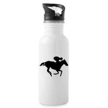 Reiten - Trinkflasche mit integriertem Trinkhalm - Weiß - Rechts