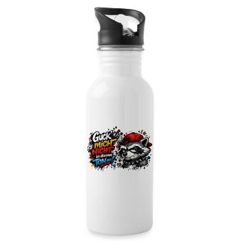 Guck mich nicht in diesem Ton an! - Trinkflasche mit integriertem Trinkhalm - Weiß - Rechts
