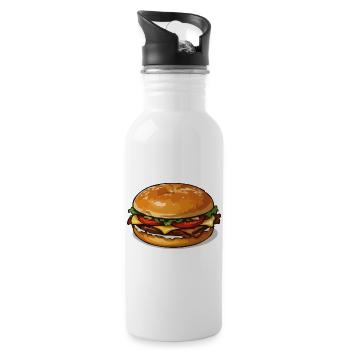Hamburg PopArt - Water bottle with straw - white - Right