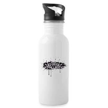 Basketball Graffiti Streetball Splash Design - Water bottle with straw - white - Right