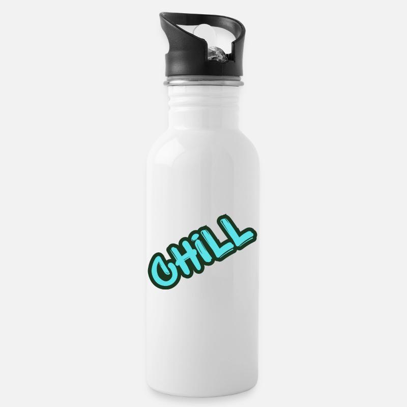 Graffiti néon relaxant - Gourde avec paille intégrée - blanc