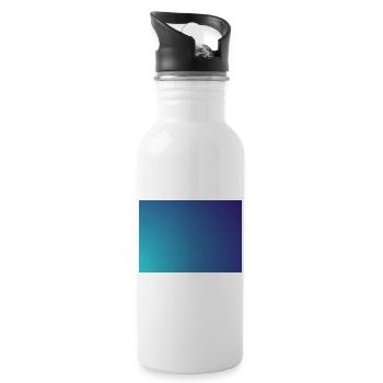 Kreisender Cyan-Violett Gradient - Trinkflasche mit integriertem Trinkhalm - Weiß - Rechts