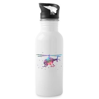 Helicopter Pilot Space Kids Helicopter - Water bottle with straw - white - Right