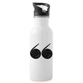 Zahl 66 Schnecken - Trinkflasche mit integriertem Trinkhalm - Weiß - Rechts