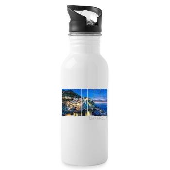 Manarola Cinque Terre La Spezia in Italien Design - Trinkflasche mit integriertem Trinkhalm - Weiß - Rechts