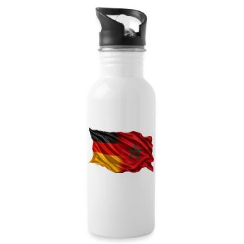 Germany Morocco Flag - Water bottle with straw - white - Right