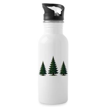 Scots Pine Trio - Water bottle with straw - white - Right