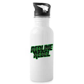 Redline Rebel Lettering Car Tuning Design - Water bottle with straw - white - Right