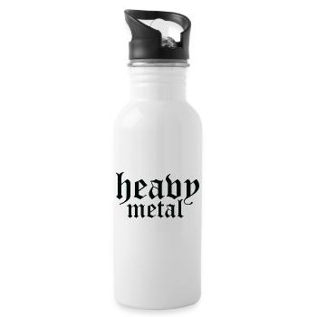 Écriture gothique heavy metal - Gourde avec paille intégrée - blanc - Droite